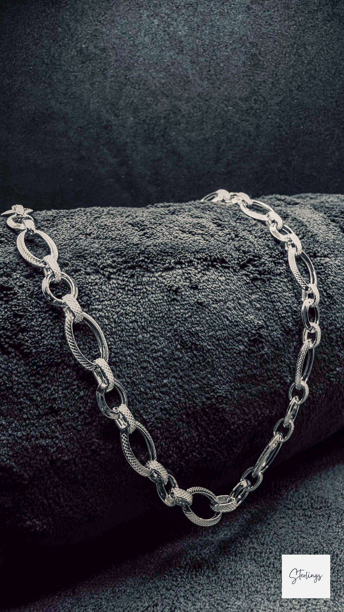Textured Oval Link Chain