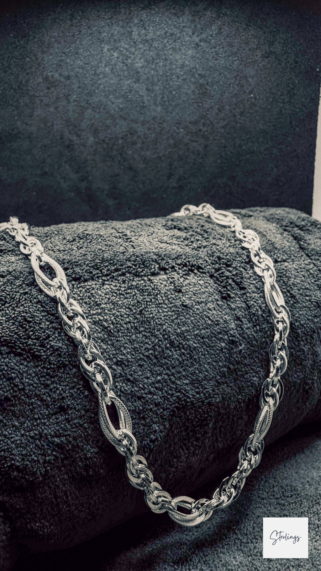 Double-Link Textured Cable Chain