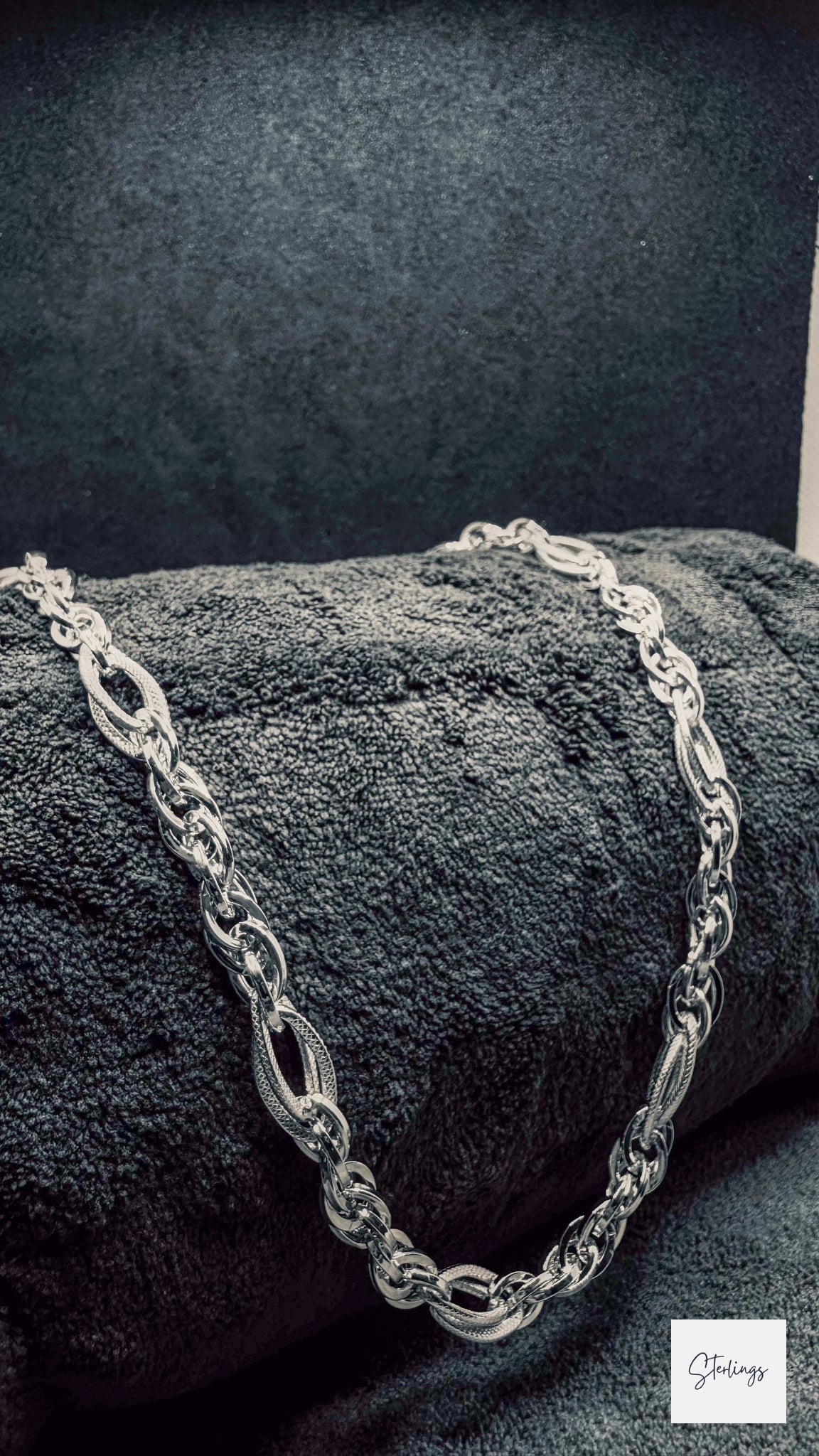 Double-Link Textured Cable Chain