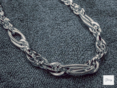 Double-Link Textured Cable Chain