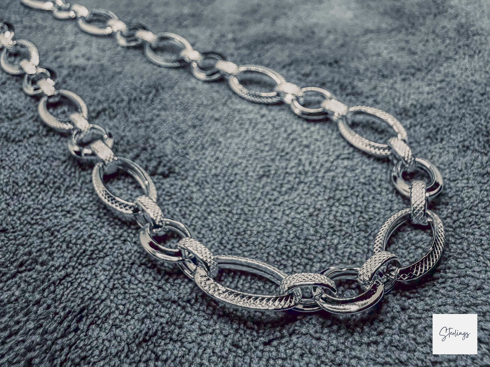 Textured Oval Link Chain