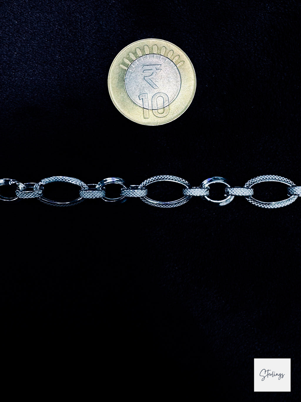 Textured Oval Link Chain