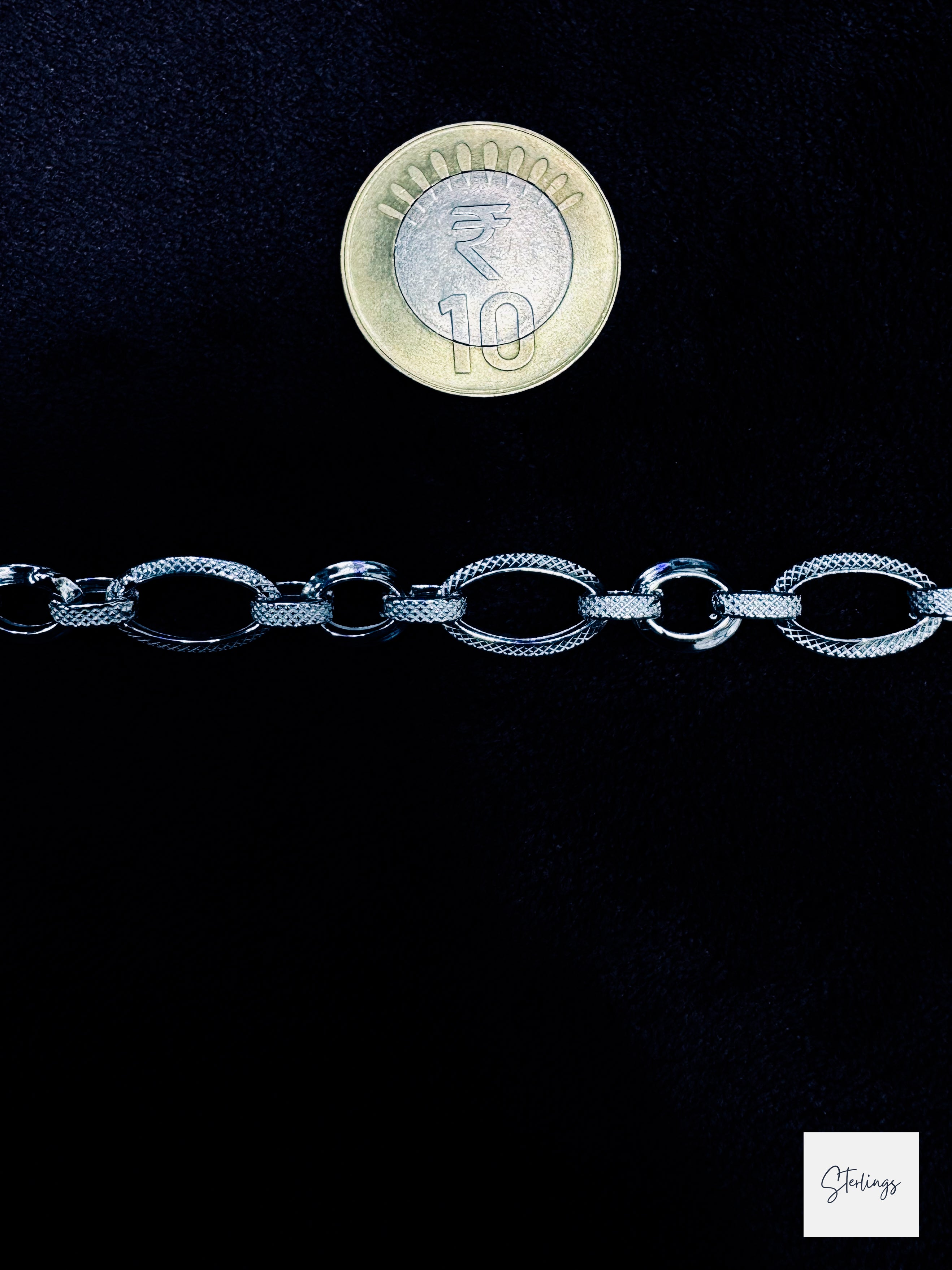 Textured Oval Link Chain